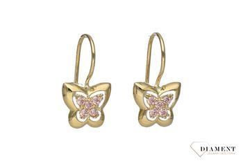 Złote kolczyki dla dziewczynki motylki KL8223A ✓Kolczyki złote w Sklepie z Biżuterią zegarki-diament.pl✓Piękne i Eleganckie Kolczyki ✓Prawdziwe Złoto✓Darmowa wysyłka✓.jpg